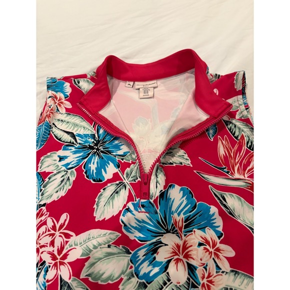 USED TOMMY BAHAMA "ISLANDZONE" GOLF DRESS - SIZE XL, PINK/RED FLORAL - Picture 4 of 7